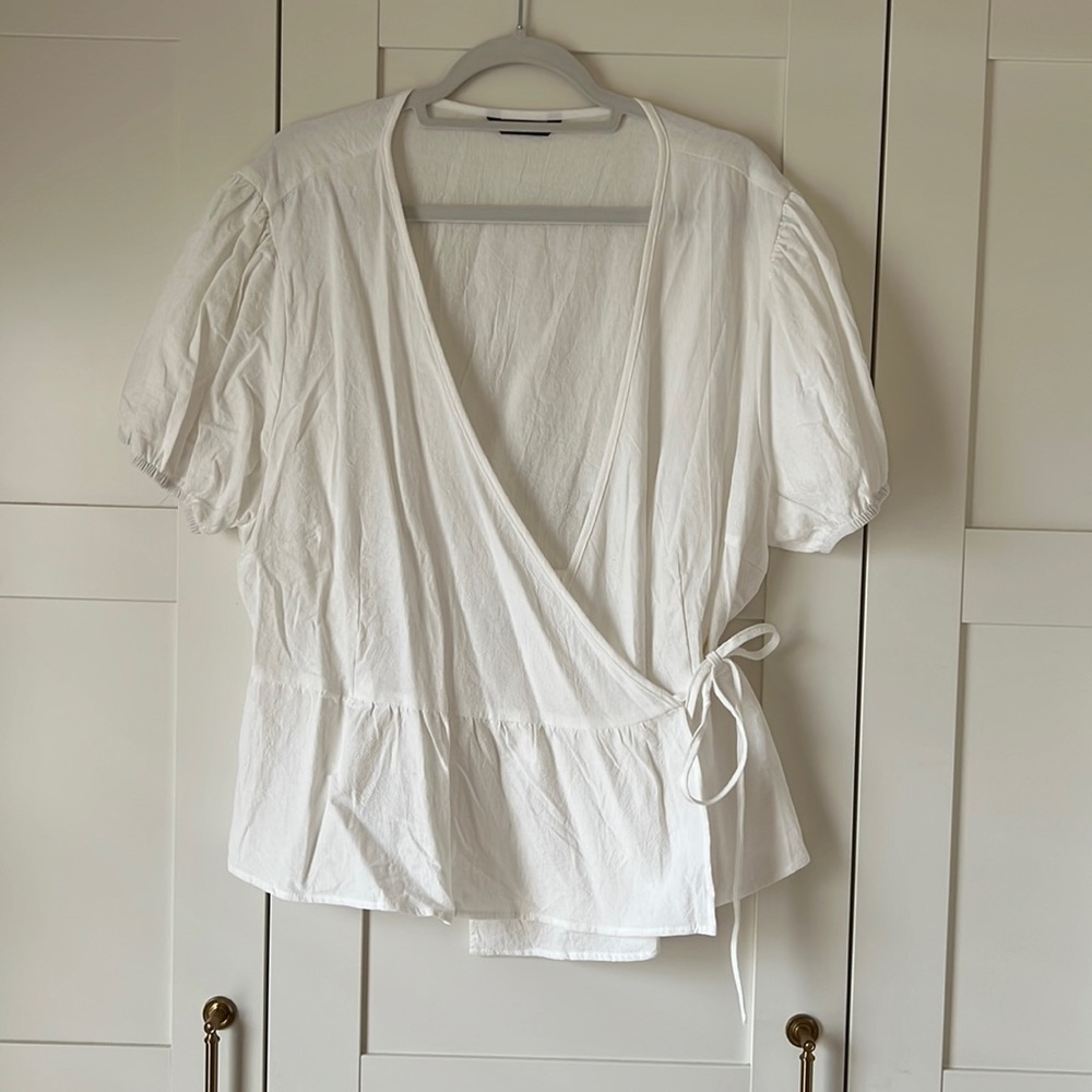 SHEIN White Wrap Top